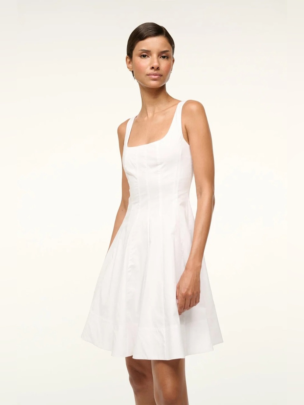 Staud Wells Mini Dress in White 6